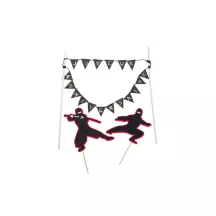 Cake Toppers Ninja "Joyeux anniversaire" schwarz