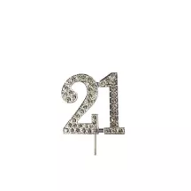 Topper numerico con diamante - Numero: 21