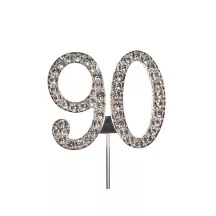 Cake Topper "Chiffres diamantés" - Chiffre: 90