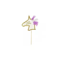 Topper per torta unicorno "Buon Compleanno