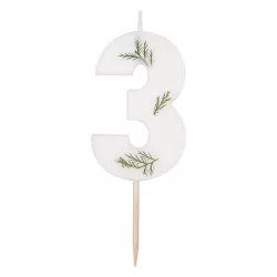 Candle with pressed leaves - Number: 3