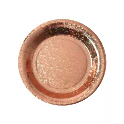 10 Pink gold paper plates