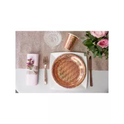 10 Rosa goldene Pappteller