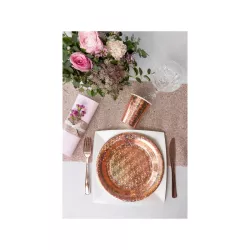 10 Pink gold paper plates