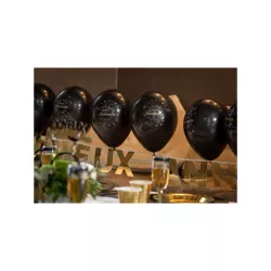 8 Black and golden balloons "Happy Birthday"