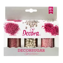 Kit de décorations en sucre rose et argenté