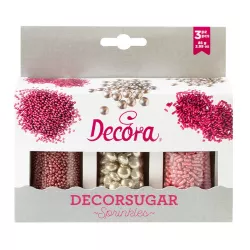 Kit de décorations en sucre rose et argenté