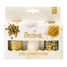 Set di decorazioni di zucchero bianche e oro
