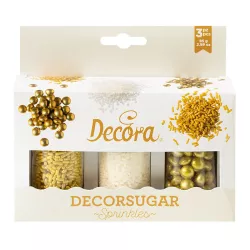 Set di decorazioni di zucchero bianche e oro