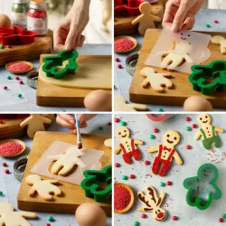Reindeer and man cookie cutters and stencils
