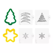 Fir tree and star cookie cutters and stencils
