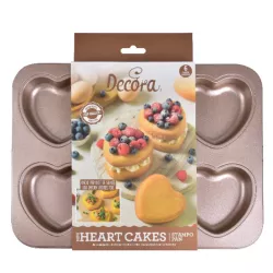 Metal Baking tin 6 Hearts for wonderful mini cakes and savoury bites
