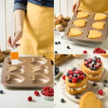 Metal Baking tin 6 Hearts for wonderful mini cakes and savoury bites