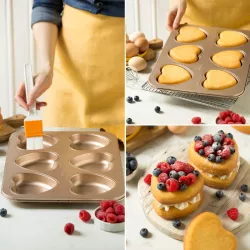 Metal Baking tin 6 Hearts for wonderful mini cakes and savoury bites