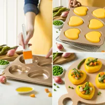 Metal Baking tin 6 Hearts for wonderful mini cakes and savoury bites