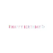 1 guirlande Happy Birthday Princesse et sa licorne