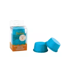 25 contenitori per cupcake con volant blu chiaro