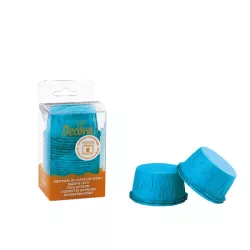 25 light blue ruffle baking cups