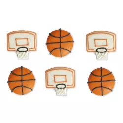 6 Decos "Balls and Basketball nets" in sugar