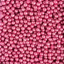 Metallic pink sugar pearls - 100 gr