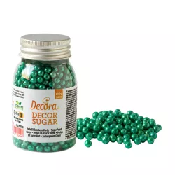 Perles en sucre vert métallisé - 100 gr