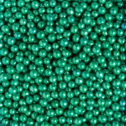 Perles en sucre vert métallisé - 100 gr