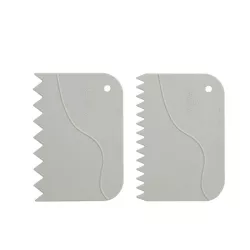 Set of 2 serrated scrapers in plastic