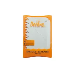 Set con 2 raschietti in plastica dentellati per l'impasto