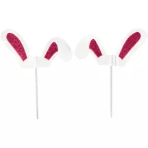 24 Cake Toppers - bunny ears