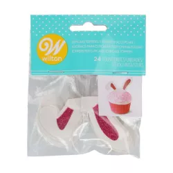 24 Cake Toppers - bunny ears