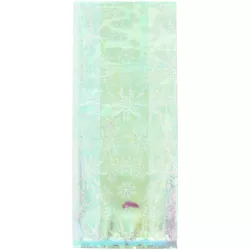 10 Iridescent cookie bags - snowflakes