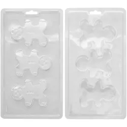 2 chocolate moulds "Gingerbread" with 6 cavities in total