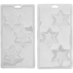 2 chocolate moulds "Stars" with 6 cavities in total
