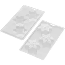 2 chocolate moulds "Stars" with 6 cavities in total