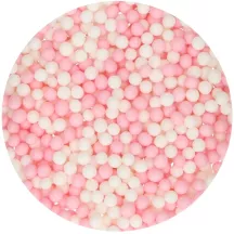 "Soft Pearls" rose/blanc en sucre