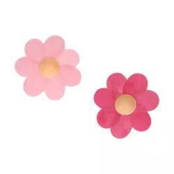 8 fiori rosa chiaro e scuro realizzati con carta commestibile