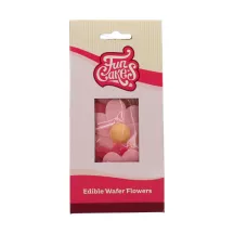 8 fiori rosa chiaro e scuro realizzati con carta commestibile