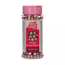 60 g Perle di cioccolato croccante rosa metallizzato