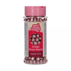 60g Rosa metallic Crispy Schokoladenperlen