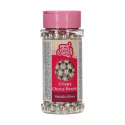 60g Metallic silver crispy choco pearls