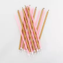 Long candles - Gold and pink