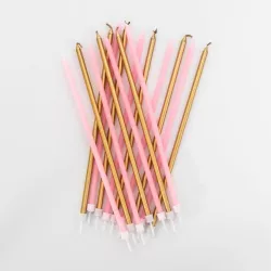 Candele lunghe - oro e rosa