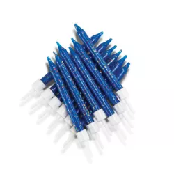 Bougies pailletées bleu foncé