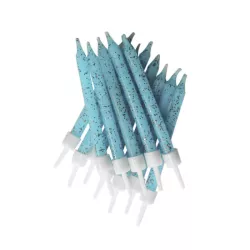 Sky blue glitter candles