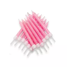 Candele glitterate rosa