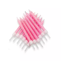 Pink glitter candles