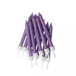 Candele glitterate viola