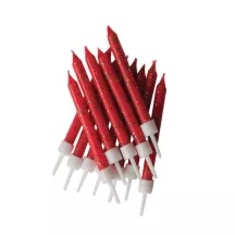 Candele glitterate rosse