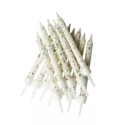 Candele glitterate - bianche