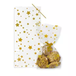 20 Cookies bags "gold stars"